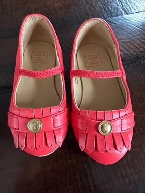 Janie and Jack Red Fringe Mary Jane Dress Shoes